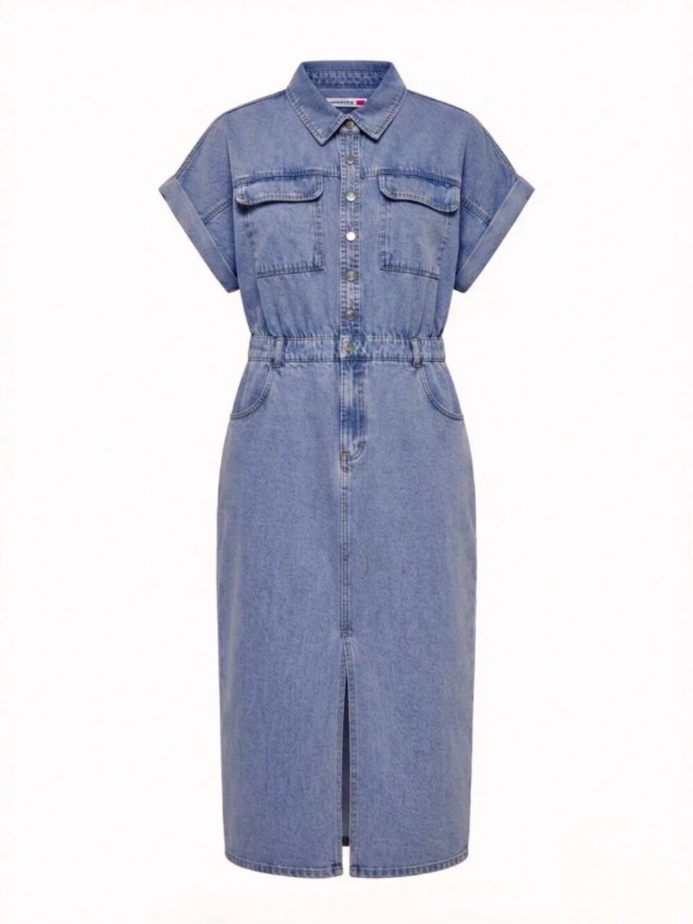Given Kale Short Sleeve Denim Maxi Dress with Front Split (Size XL) - NEW!!!